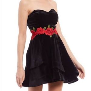 Black dress with roses